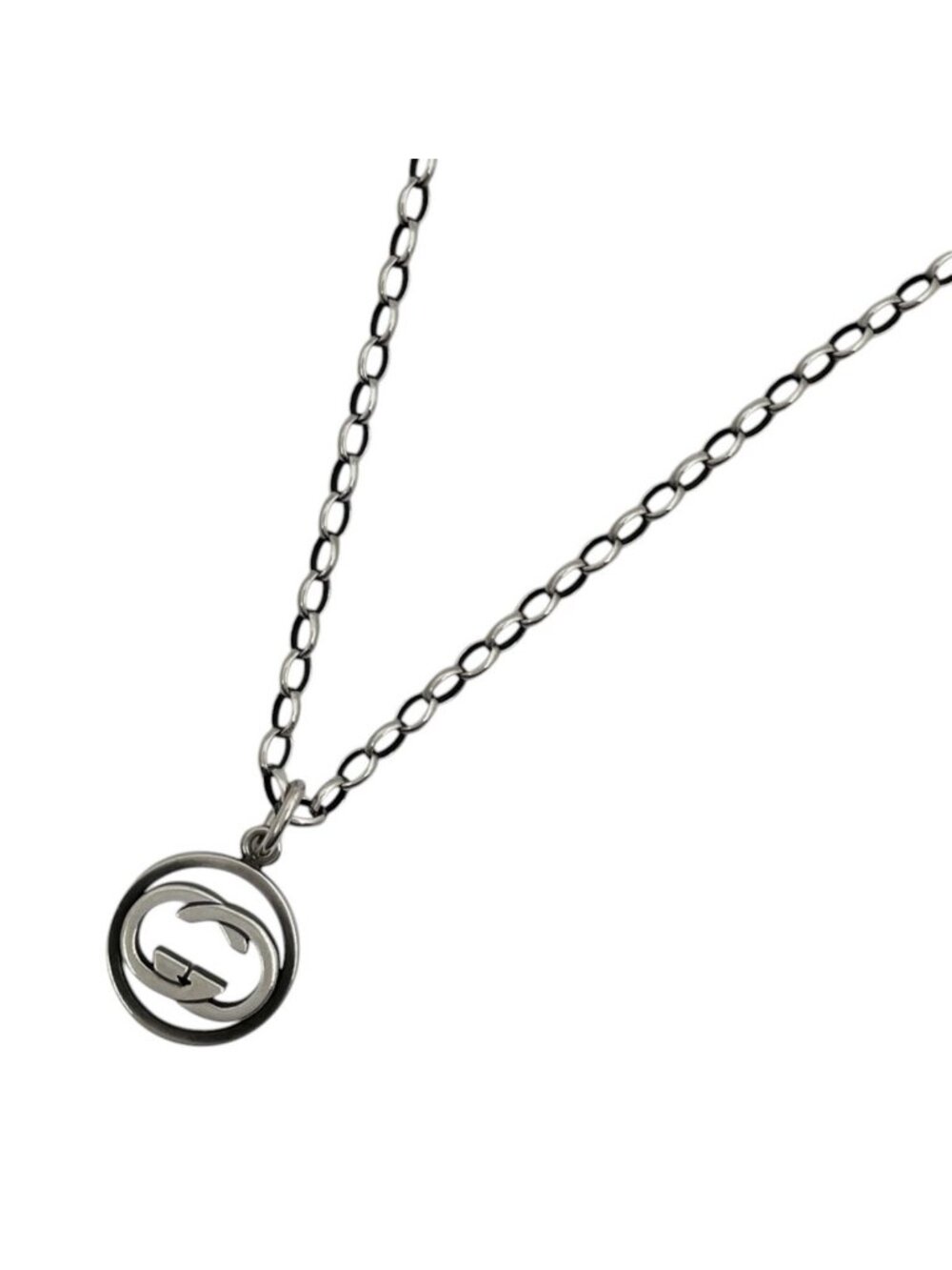 Gucci Necklace GG Logo Interlocking G 925 Sterling Silver